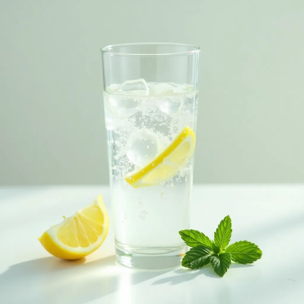 Pahar cu apă și lămâie